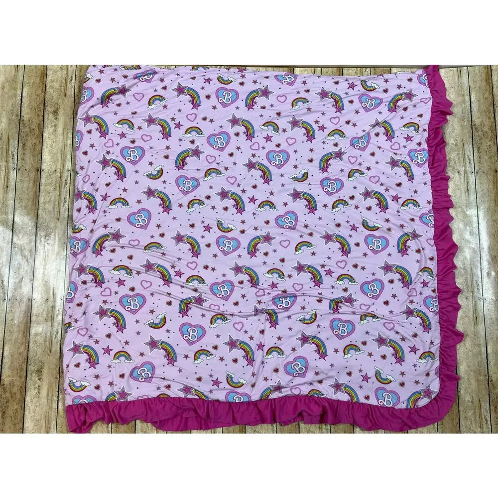 Posh Peanut Groovy Barbie Star Power Luxe Patoo Bamboo Blanket 60x60